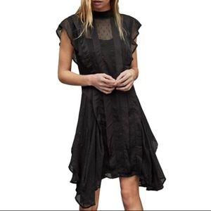 ALL SAINTS Fleur Shimmer Dress Black